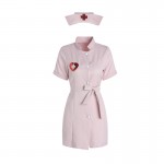 Guiruo Fun Lingerie Sexy Temptation Nurse Dress Open Chest Solid Short Skirt Role Playing Uniform Fury Set 2293