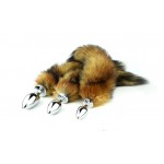 Silver red fox tail, anal plug, dog tail, red fox real fur, backyard toys, adult sex toys wholesale and stock