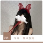 Rose like fun accessories lace plush hair hoop net red photo Cat's ears (Steamed cat-ear shaped bread) role-playing uniform accessories distributed p1