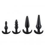 Silicone Vestibular Anal Plug 4-piece Set of Fun Masturbation Device for Women's Products: Anal Plug, Vestibular Pull Ball, and Anal Plug Set