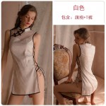 Guiruo Brand Fun Underwear Sexy Plate Buckle Cheongsam Role Playing Sleeping Dress Uniform Bed Set Issued on behalf of 1387