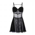 Guiruo Fun Lingerie Sexy Mesh Perspective Temptation Pure Desire Plus Chest Cushion Steel Ring Suspender Sleeping Dress Women's Set 1925