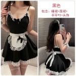 Guiruo Fun Lingerie Seduction Maid Dress Role Playing Sweet Lace Suspended Dress Maid Uniform Set 3092