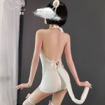 Guiruo Fun Lingerie Open Back Cat Girl Chest Sexy Hollow out Temptation Slim Fit Wrap Hip Dress Passionate Uniform 805