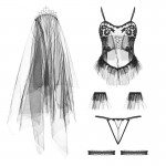 Guiruo Brand Fun Lingerie Sexy Mesh Perspective Bride Role Play Strap Short Skirt Uniform Set 607