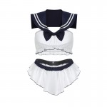 Guiruo Fun Lingerie Sexy Perspective Attraction Three Point Opening Gear Free Student Suit Sailor Uniform Set 1638