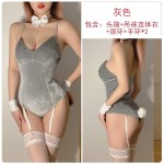 Guiruo Fun Underwear Sexy Deep V Velvet Tight Rabbit Girl Role Playing Hot One Piece Uniform Set 158