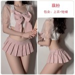 Guiruo Fun Lingerie Sexy Short Pleated Skirt with Free Bow Knot Student Dress Uniform Fury Set Issued on behalf of 1611