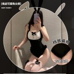 Guiruo Fun Lingerie Pure Desire Sexy Pretty Rabbit Girl Hidden Buckle Open Stop No Take Off One Piece Uniform Set 2328