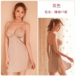 Guiruo Brand Sexy Long sleeved Nightgown Seduction Lace Suspended Nightgown Women's Home Furnishing Set One Piece Replacement 245