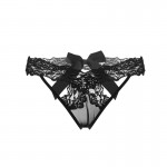 Guiruo Fun Lingerie Sexy Hollow Bow Knot Open Cut Off Low Waist Triangle Pants Lace Accessories Sent on behalf of 1241