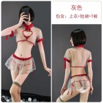 Guiruo Fun Lingerie Women's Sexy Hollow Out Breast Dewing Temptation Classical Qipao Retro Plate Buckle Passion Set 825