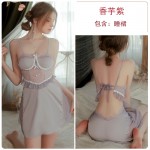 Rose like spring and summer sweetness, with a chest cushion and ice silk for comfort. Open back suspenders, pajamas, girls' outerwear, home clothing set 3140