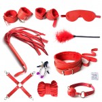 Plush 10 Piece Leather Fun Bed Strap Sex Toys Couple Restraint SM Adult Sex Supplies Props