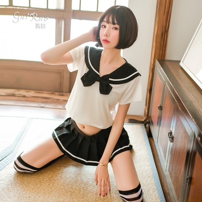 Guiruo Sexy Sailor Fun Lingerie Student Dress Small Chest Pure JK Uniform Perspective Soft Girl Cute Set 600