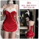 Guiruo Fun Underwear Sexy Slim Slim Slim Slim Sleeping Dress Velvet Solid Color Rabbit Girl No Take Off Comic Suit Set 1115