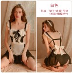 Guiruo Fun Lingerie Sexy Chiffon Perspective Backless seductive maid role-playing uniform set issued on behalf of 178