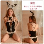 Guiruo Fun Lingerie Sexy Velvet Dew Breast Attraction Hidden Buckle Open Range Bodysuit Rabbit Girl Uniform Set 1028