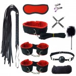 SM Fun Products Set Couple Binding and Binding Straps Adult Fun Toy Ribbon 10 Piece Set of Hand and Foot Cuffs