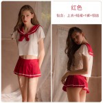 Guiruo Fun Lingerie Female Sexy Pure Student Dress Pleated Skirt Mini Short Role Playing Uniform Set 600