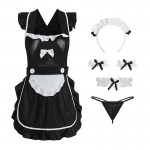 Guiruo Fun Lingerie Sexy Passion No Take Off Maid Dress Apron Lace Lace Lace Up Uniform Fury Set Issued on behalf of 1733