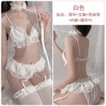 Guiruo Autumn and Winter Fun Lingerie Sexy Chiffon Perspective Attractive Hot Three Point Bed Uniform Set Issued on behalf of 104