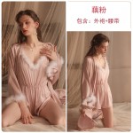 Guiruo Brand Sexy Deep V Open Back Sexy Plush Splice Bodysuit Outerwear Home Fur Set Issued on behalf of 19174