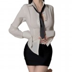 Guiruo Sexy OL Style Hot Secretary Role Playing Shirt Wrapped Hip Skirt Professional Uniform Temptation Set C3393