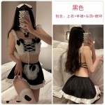 Guiruo Fun Lingerie Sexy and Pretty Maid with Lace Lace on the Back Role Playing and Flirting Uniform Set 2289