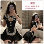 Guiruo Classic Black and White Sweet Age Reducing Hollow out Sexy Little Servant Dress Passionate No Take Off Uniform Set 2568