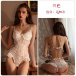 Guiruo Fun Lingerie Sexy Lace Hidden Buckle Open Range Bodysuit Steel Ring Chest Pad Uniform Fury Set Released on behalf of 1919