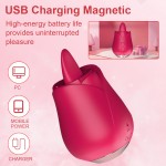 Rose vibrating and teasing massager for women, masturbation tool for women, teasing and fun products for women, tongue licking, vibrating and jumping eggs