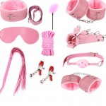 Plush 10 Piece Leather Fun Bed Strap Sex Toys Couple Restraint SM Adult Sex Supplies Props