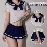 Guiruo Fun Lingerie Female Sexy Pure Student Dress Pleated Skirt Mini Short Role Playing Uniform Set 600