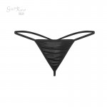 Guiruo Fun Lingerie Women's Seduction Charm Satin G-string Pants Low Waist Solid Color Thin Ribbon Sexy Underwear Replacement P28