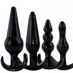 Silicone Vestibular Anal Plug 4-piece Set of Fun Masturbation Device for Women's Products: Anal Plug, Vestibular Pull Ball, and Anal Plug Set