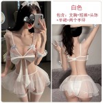 Guiruo Fun Lingerie Sexy Sweet Butterfly Dew Milk Sweet Beauty Servant Mesh Transparent Uniform Sexy Set 1909