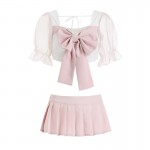 Guiruo Fun Lingerie Sexy Short Pleated Skirt with Free Bow Knot Student Dress Uniform Fury Set Issued on behalf of 1611