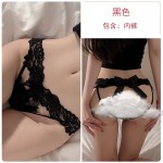 Guiruo Fun Lingerie Sexy Hollow Bow Knot Open Cut Off Low Waist Triangle Pants Lace Accessories Sent on behalf of 1241