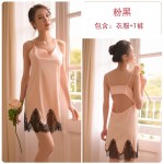 Guiruo Spring/Summer New Sexy Backless Eyelash Lace Women's Underwear Strap Sleepwear Home Fury Temptation Pjamas 89