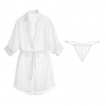 Guiruo New Chiffon Sexy Sleepwear Women's Spring/Summer Long White Shirt Fun Underwear Korean Version Shirt 243