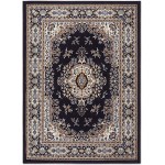 Home Dynamix Premium Sakarya Traditional Medallion Border Area Rug, Navy Blue, 7&#39;8&#34;x10&#39;7&#34; Rectangle