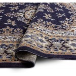 Home Dynamix Premium Sakarya Traditional Medallion Border Area Rug, Navy Blue, 7&#39;8&#34;x10&#39;7&#34; Rectangle