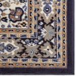 Home Dynamix Premium Sakarya Traditional Medallion Border Area Rug, Navy Blue, 7&#39;8&#34;x10&#39;7&#34; Rectangle