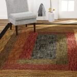 Home Dynamix Vega Modern Area Rug, Geometric Black/Brown/Red 7&#39;8&#34; X 10&#39;4&#34; Rectangle