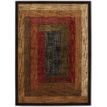 Home Dynamix Vega Modern Area Rug, Geometric Black/Brown/Red 7&#39;8&#34; X 10&#39;4&#34; Rectangle