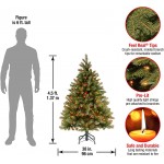 National Tree Company Pre-Lit &#39;Feel Real&#39; Artificial Full Downswept Christmas Tree, Green, Douglas Fir, Multicolor Lights, Includes Stand, 4.5 feet