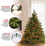 National Tree Company Pre-Lit &#39;Feel Real&#39; Artificial Full Downswept Christmas Tree, Green, Douglas Fir, Multicolor Lights, Includes Stand, 4.5 feet