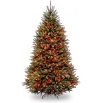 National Tree Company Pre-Lit Artificial Full Christmas Tree, Green, Dunhill Fir, Multicolor Lights, Includes Stand, 7.5 Feet