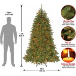 National Tree Company Pre-Lit Artificial Full Christmas Tree, Green, Dunhill Fir, Multicolor Lights, Includes Stand, 7.5 Feet